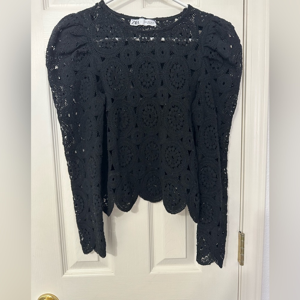 Black Zara lace cover top